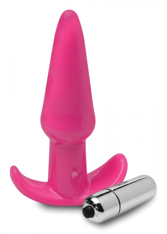 Frisky Thrilling Pink Smooth Vibrating Anal Plug