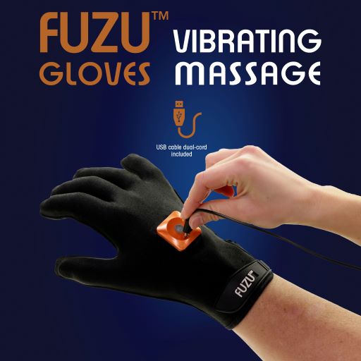 Fuzu Vibrating Massage Glove Right Hand Black