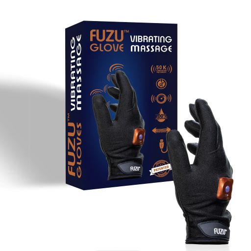 Fuzu Vibrating Massage Glove Right Hand Black