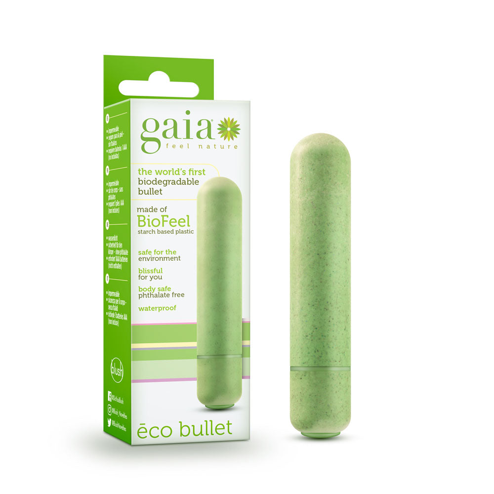 Gaia Eco Bullet With Sustainable Sensations Vibrator Green