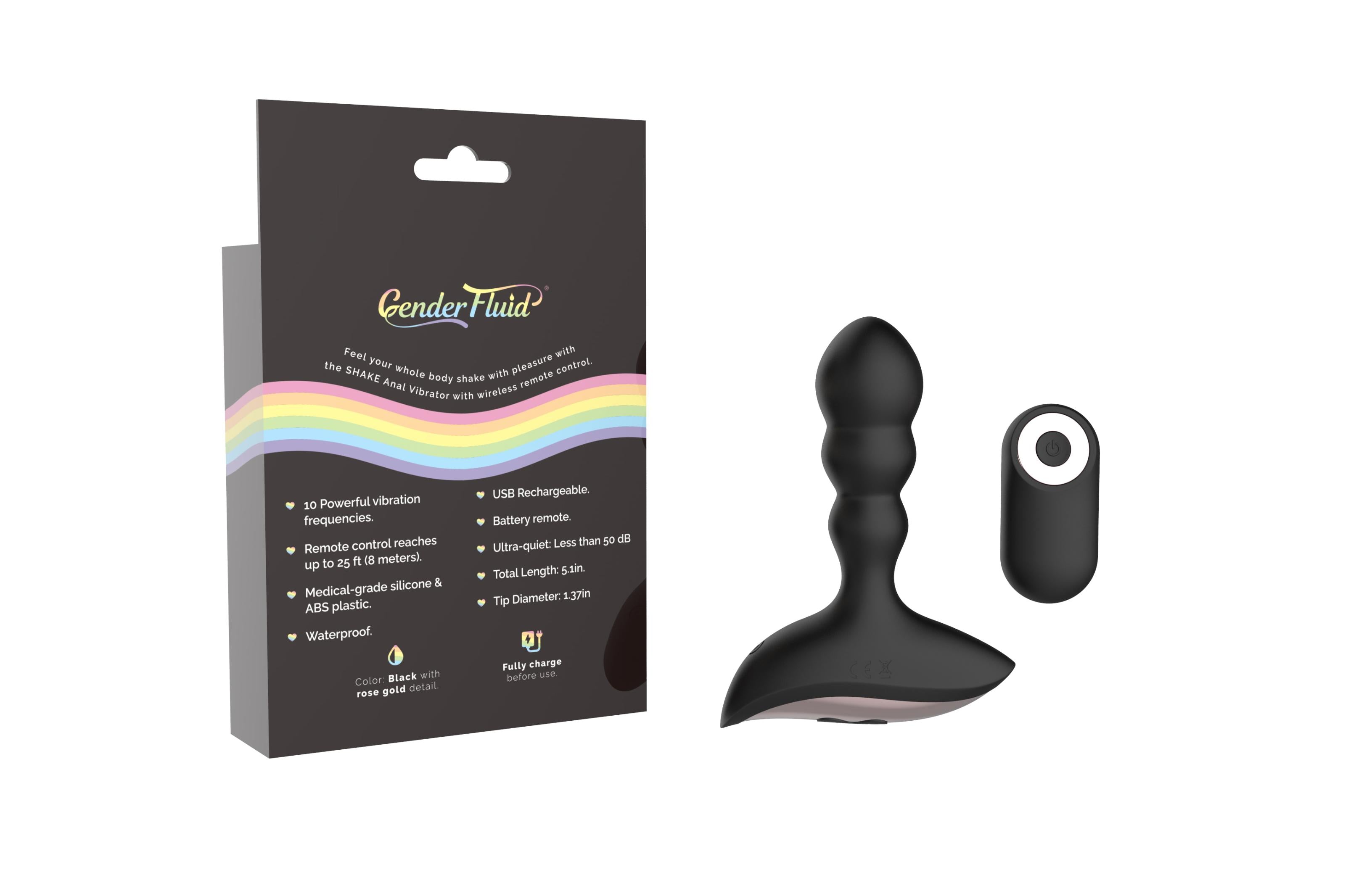 Gender Fluid Shake Anal Vibrator - Black