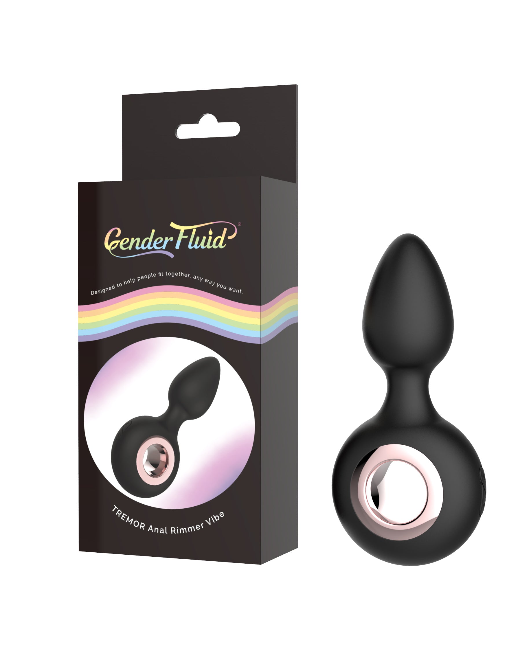 Gender Fluid Tremor Ring Plug Anal Vibrator - Black