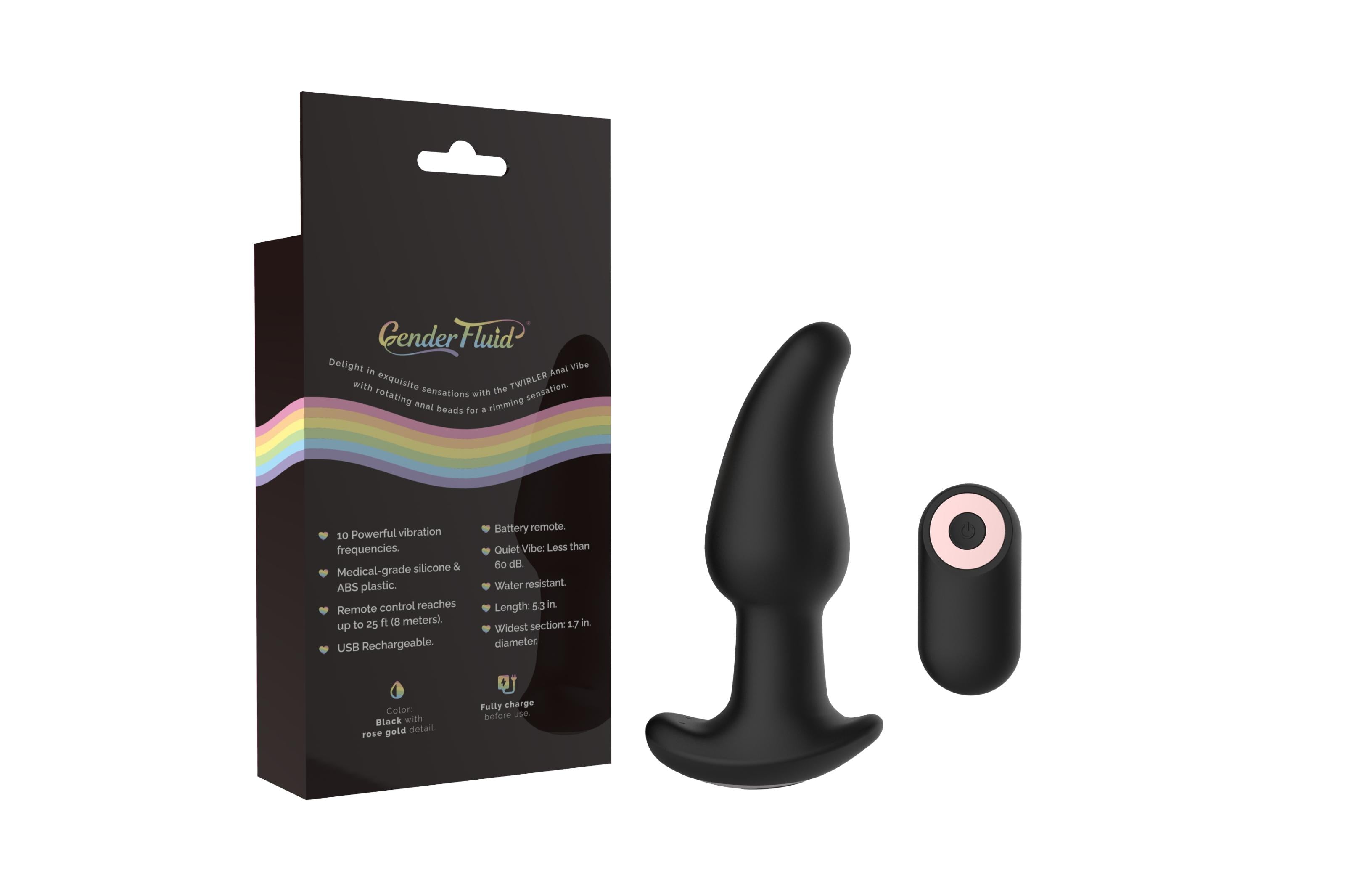 Gender Fluid Twirler Anal Vibrator - Black