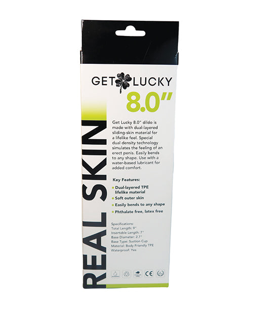 Get Lucky 8 Inch Real Skin Dildo