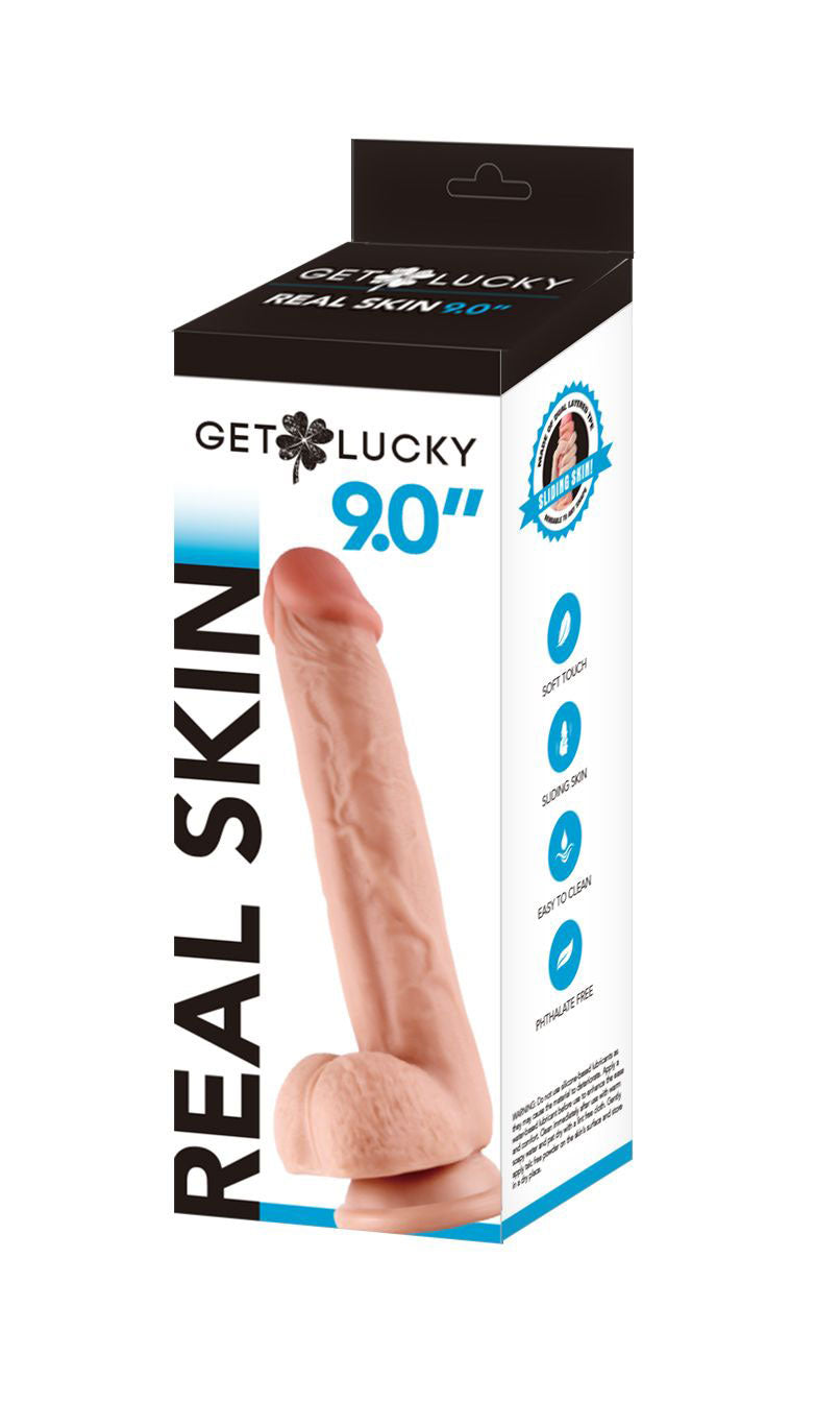 Get Lucky Inch Real Skin Dong - Light Brown Flesh