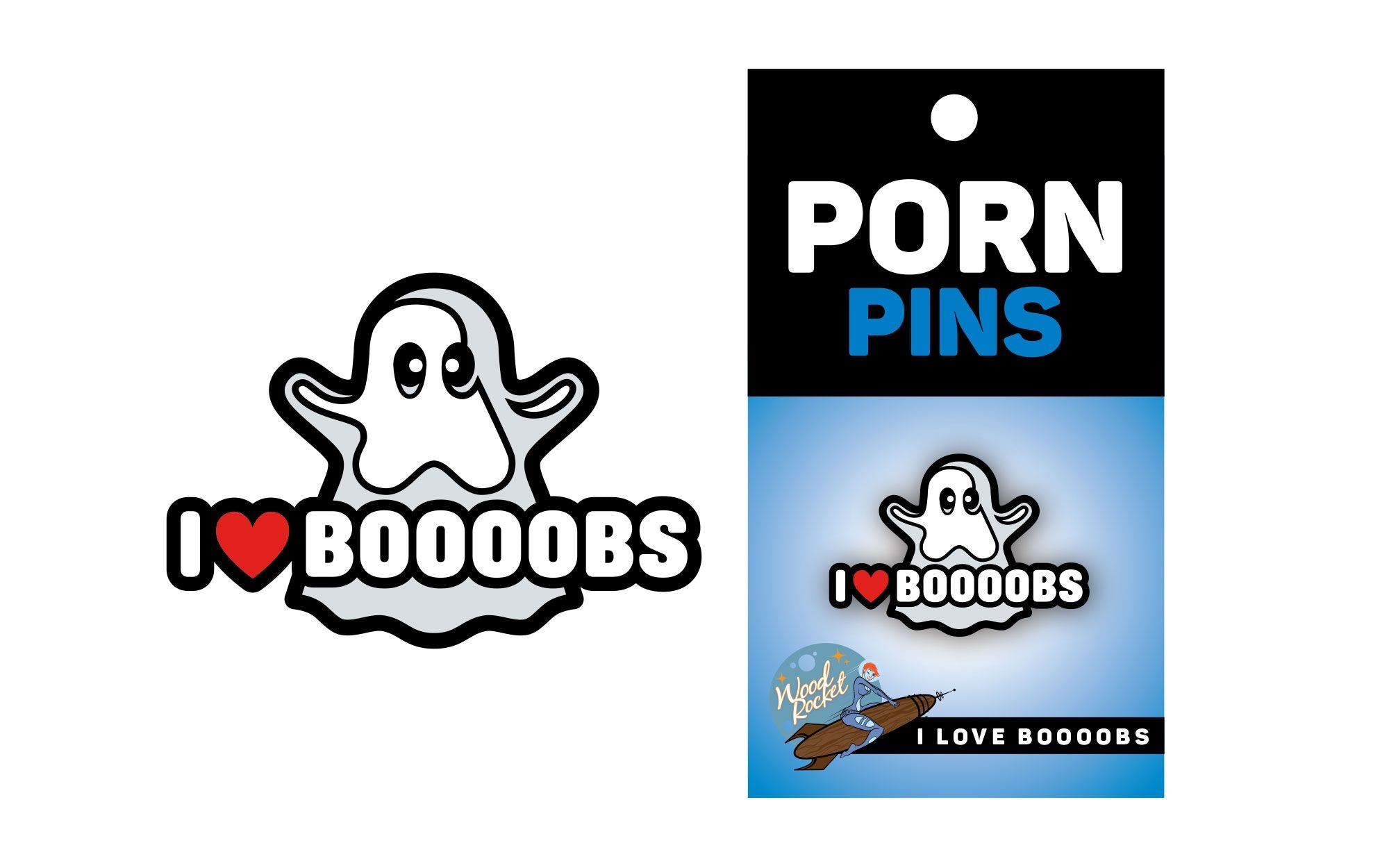 Ghost I Heart Boobs Pin