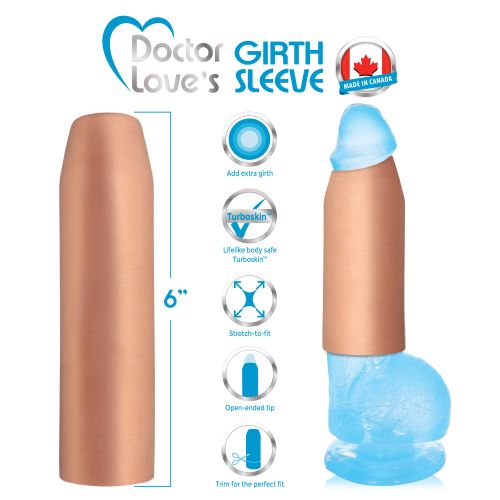 Girth Sleeve Extra Girth Flesh 7in Trim-to-fit Light Flesh / 2 inch