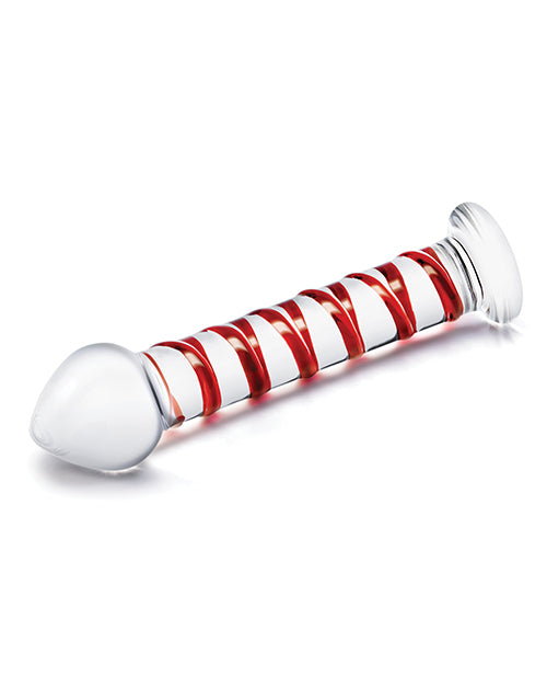 Glas 8" Mr. Swirly Glass Dildo - Red