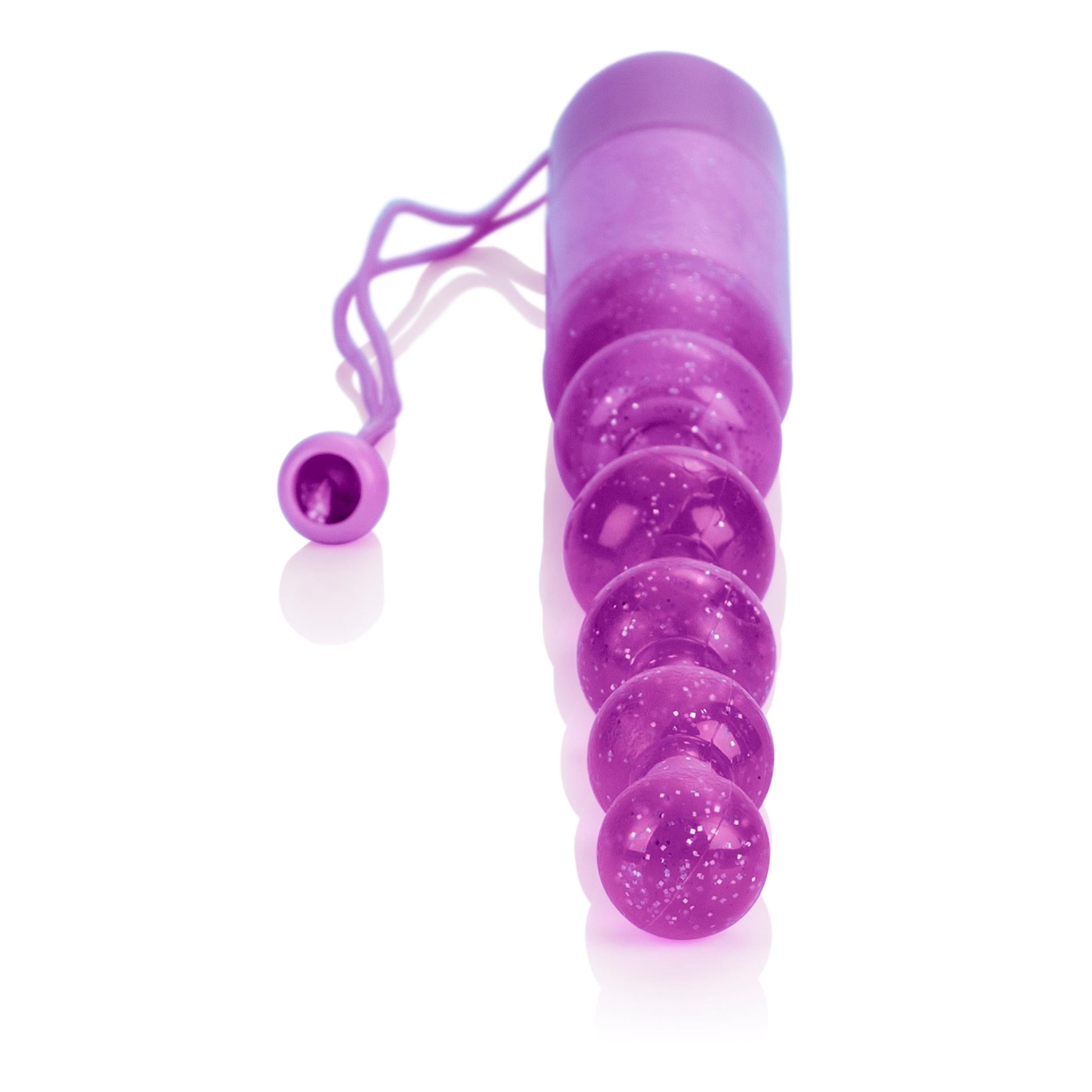 Glittered Vibrating Jelly Soft Probes Pleasure Beads Purple