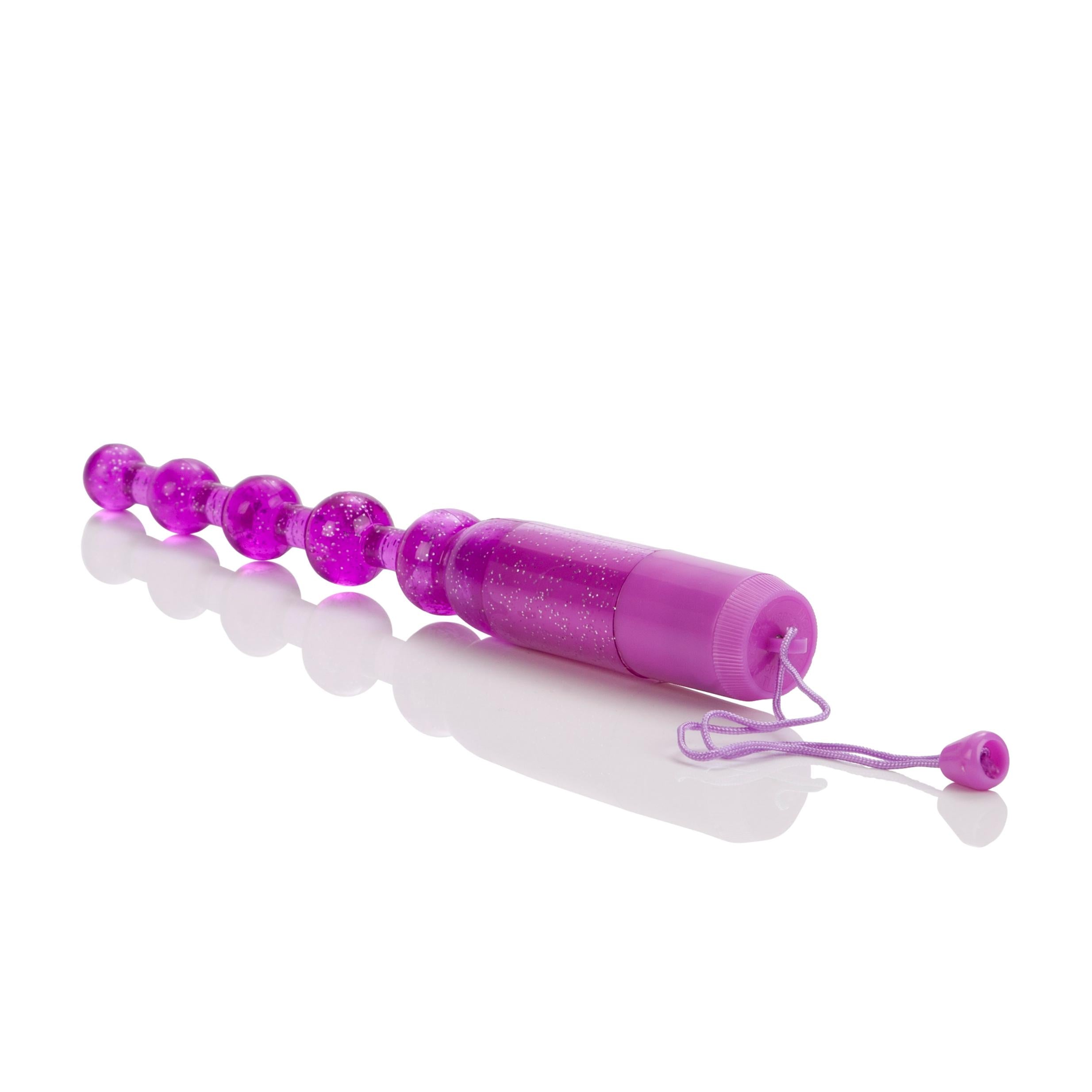 Glittered Vibrating Jelly Soft Probes Pleasure Beads Purple