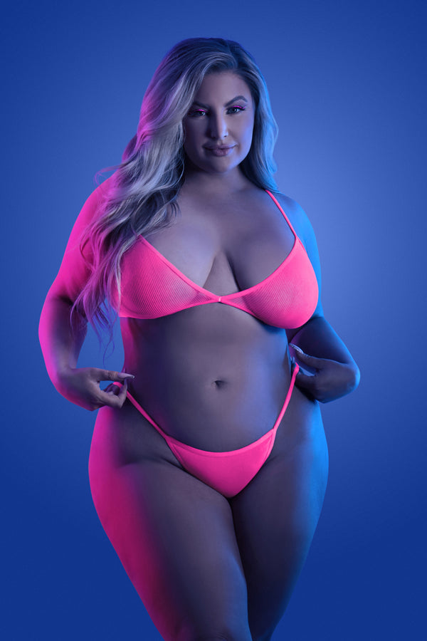 Glow Come Alive 3pc Seamless Set Neon Green & Pink