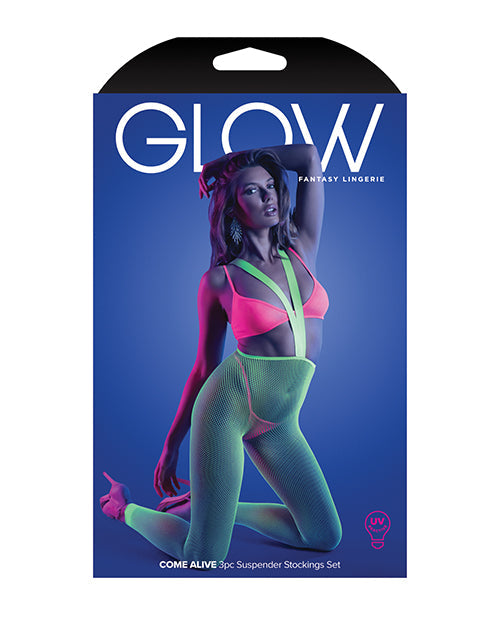 Glow Come Alive 3pc Seamless Set Neon Green & Pink