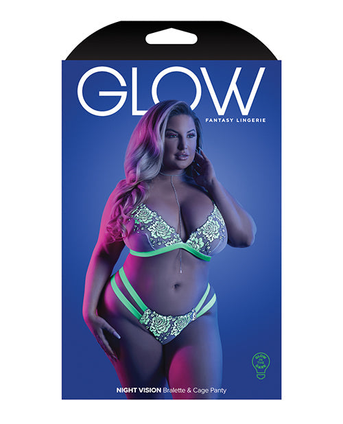 Glow Night Vision Glow In The Dark Bralette & Cage Panty