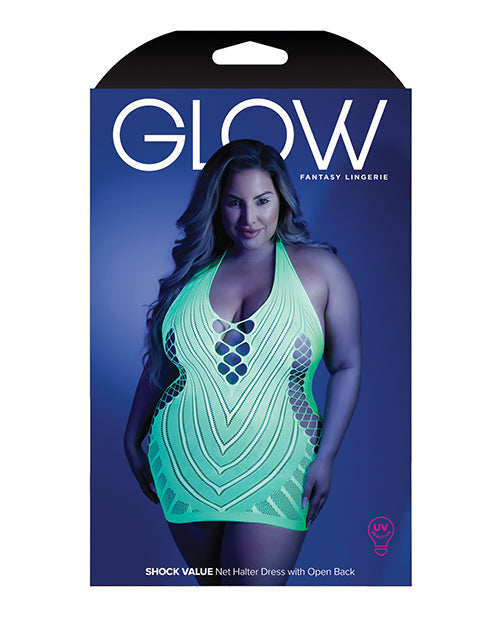 Glow Shock Value Halter Dress Neon Green Q/s