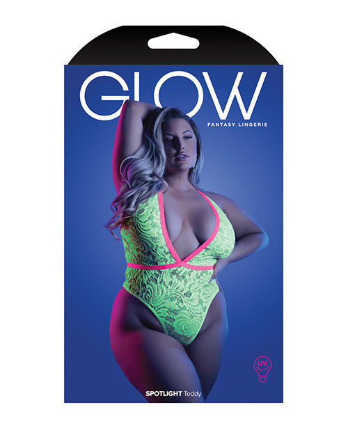 Glow Spotlight Contrast Lace Teddy Neon Green