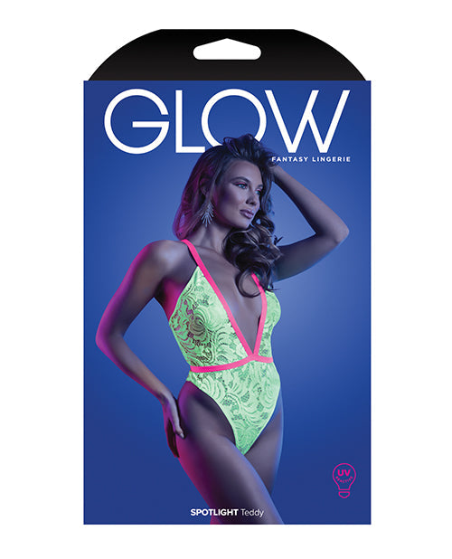 Glow Spotlight Contrast Lace Teddy Neon Green