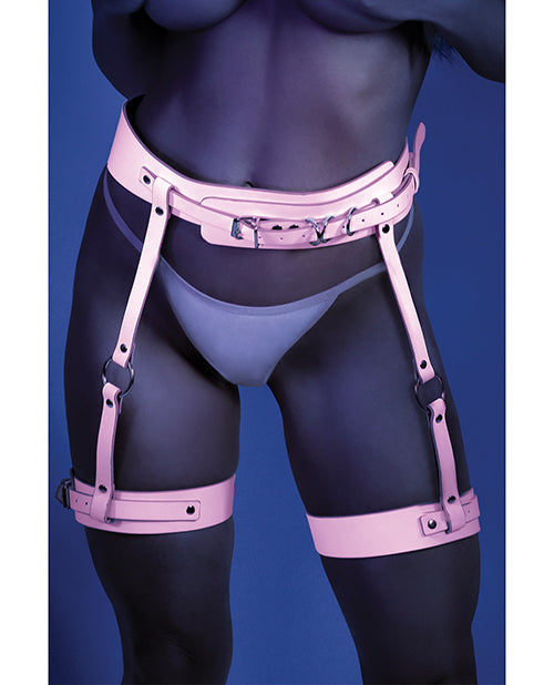 Glow Strapped In Glow In The Dark Leg Harness Light Pink O/s