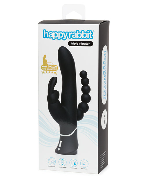 Happy Rabbit Triple Curve - Black, from Lovehoney