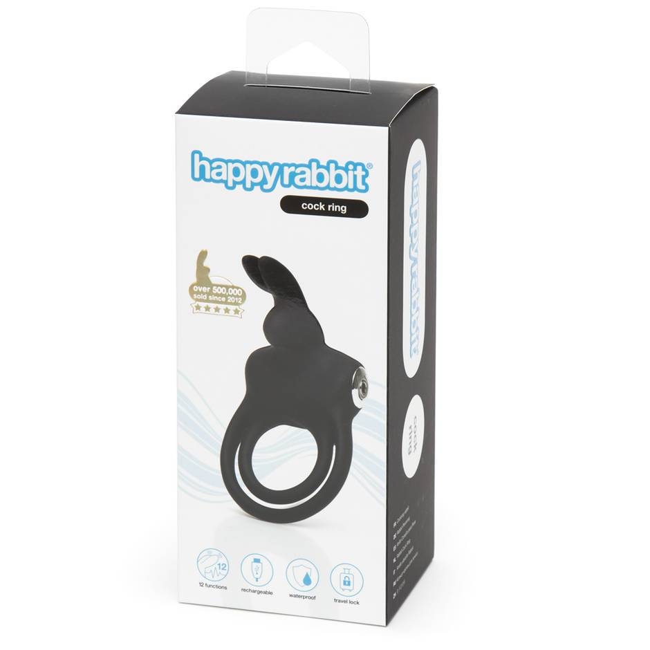 Happy Rabbit Vibrator Stimulating Usb Rechargeable Cock Ring Black