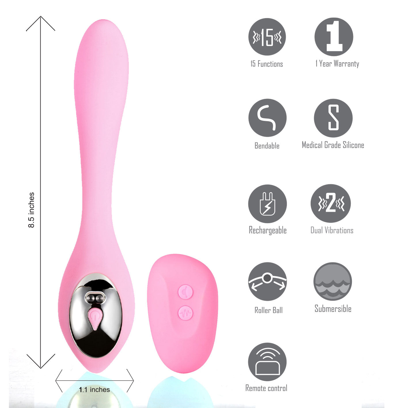 Harmonie Rechargeable Remote Silicone Bendable Vibrator