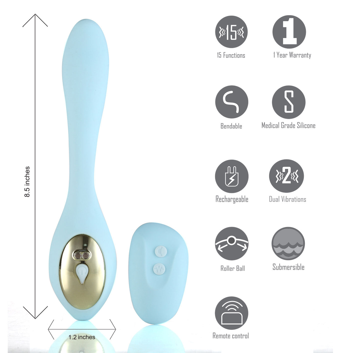 Harmonie Rechargeable Remote Silicone Bendable Vibrator