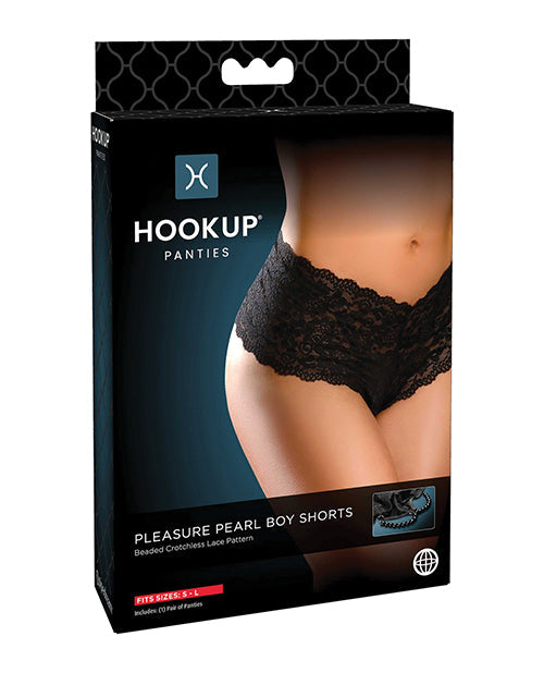 Hookup Panties Pleasure Pearl Boy Shorts Small/Large