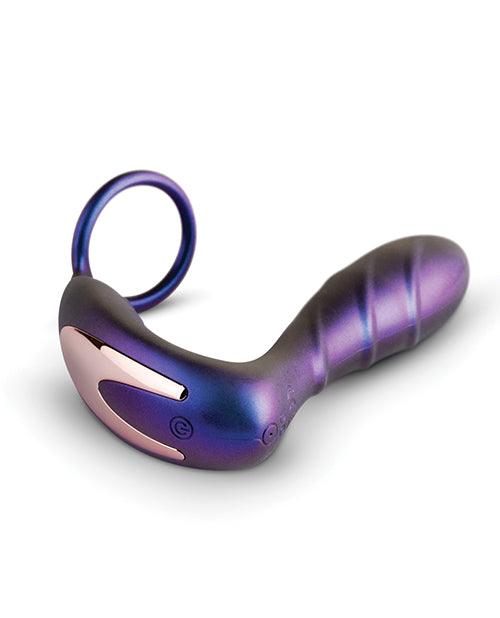 Hueman Black Hole Anal Vibrator W/cock Ring - Purple