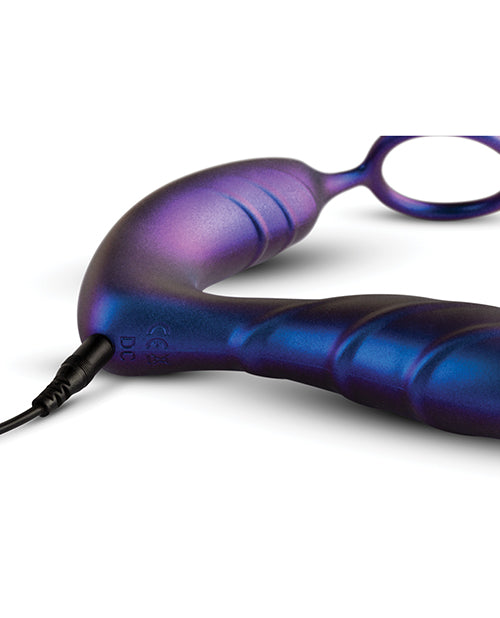 Hueman Black Hole Anal Vibrator W/cock Ring - Purple