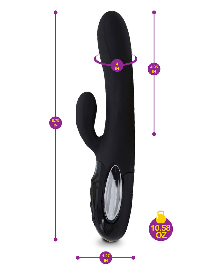 Hypnotic - Black - Thrusting Rabbit With Swinging Clitoral Stimulator