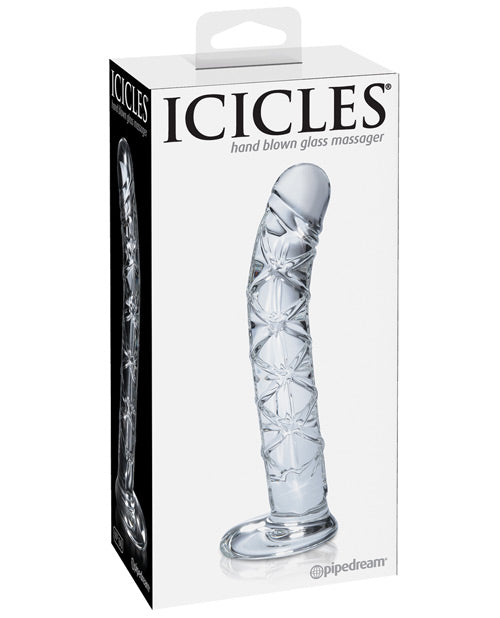 Icicles Hand Blown Glass G-Spot Dong - Clear 60