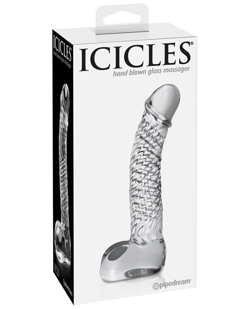 Icicles Hand Blown Glass G-Spot Dong - Clear 61