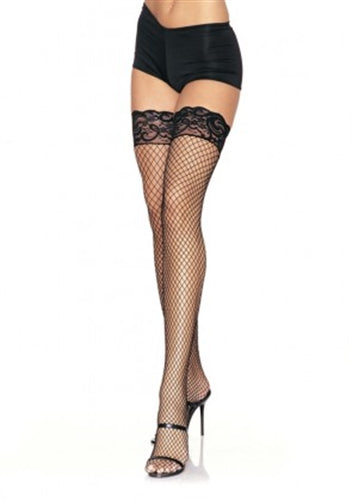 Industrial Net Stay Up Thigh Highs - One Size Black