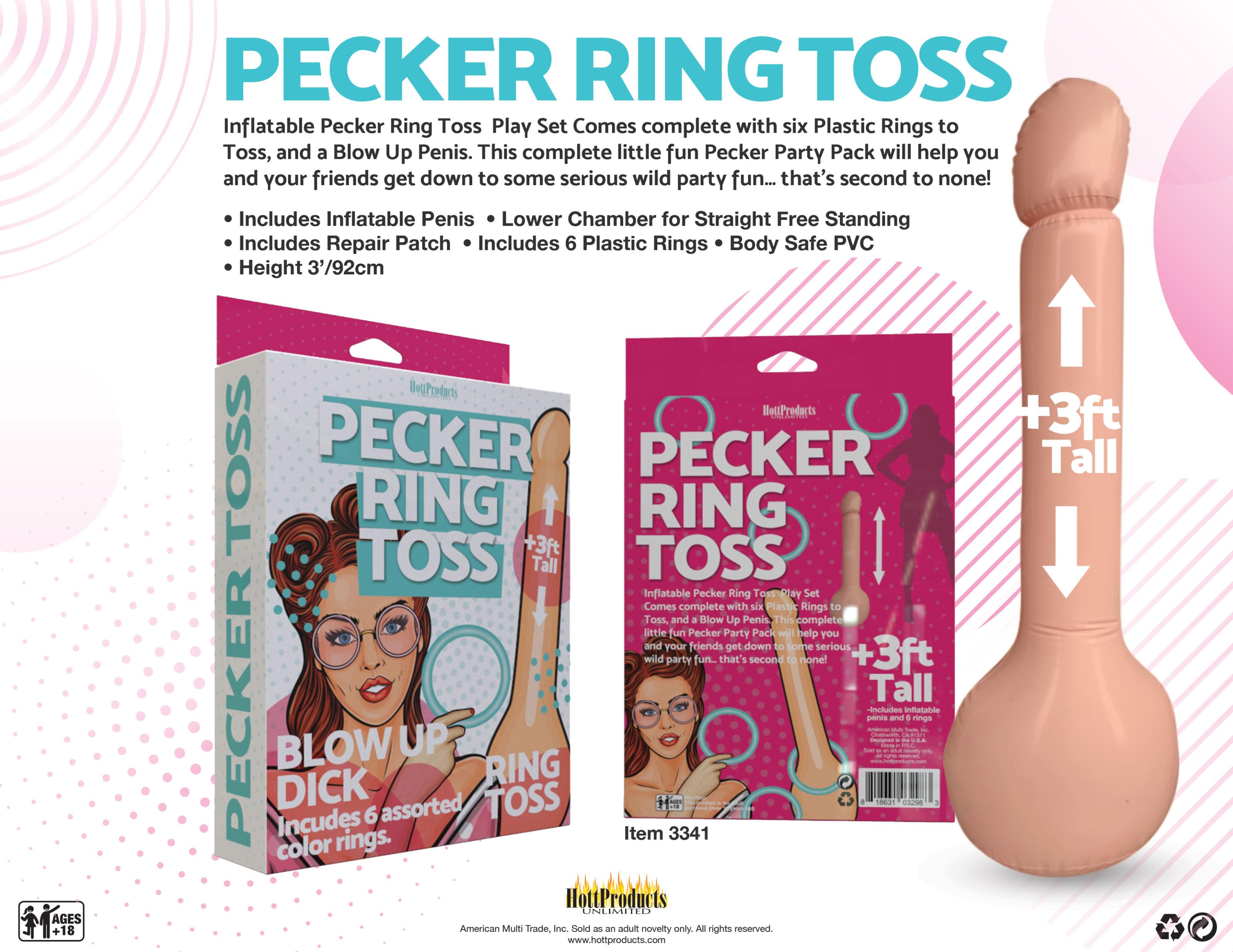 Inflatable Pecker Ring Toss - Asst. Color Rings