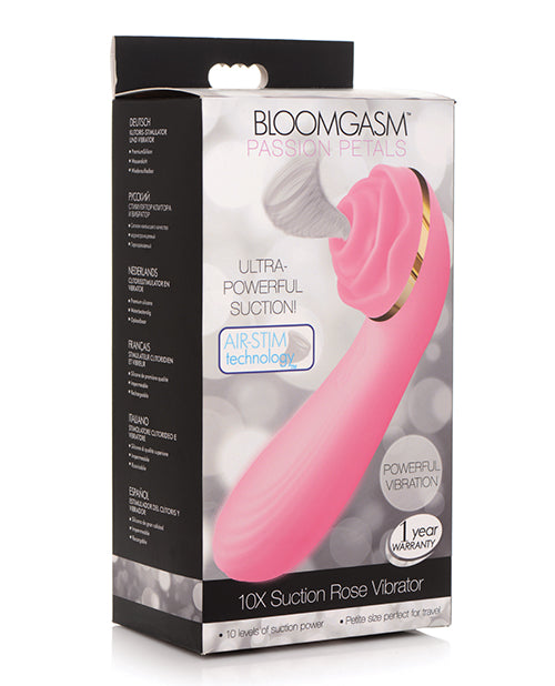 Inmi Bloomgasm Passion Petals 10x Silicone Suction Rose Vibrator Pink