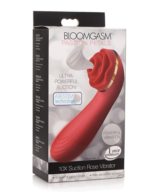Inmi Bloomgasm Passion Petals 10x Silicone Suction Rose Vibrator Red
