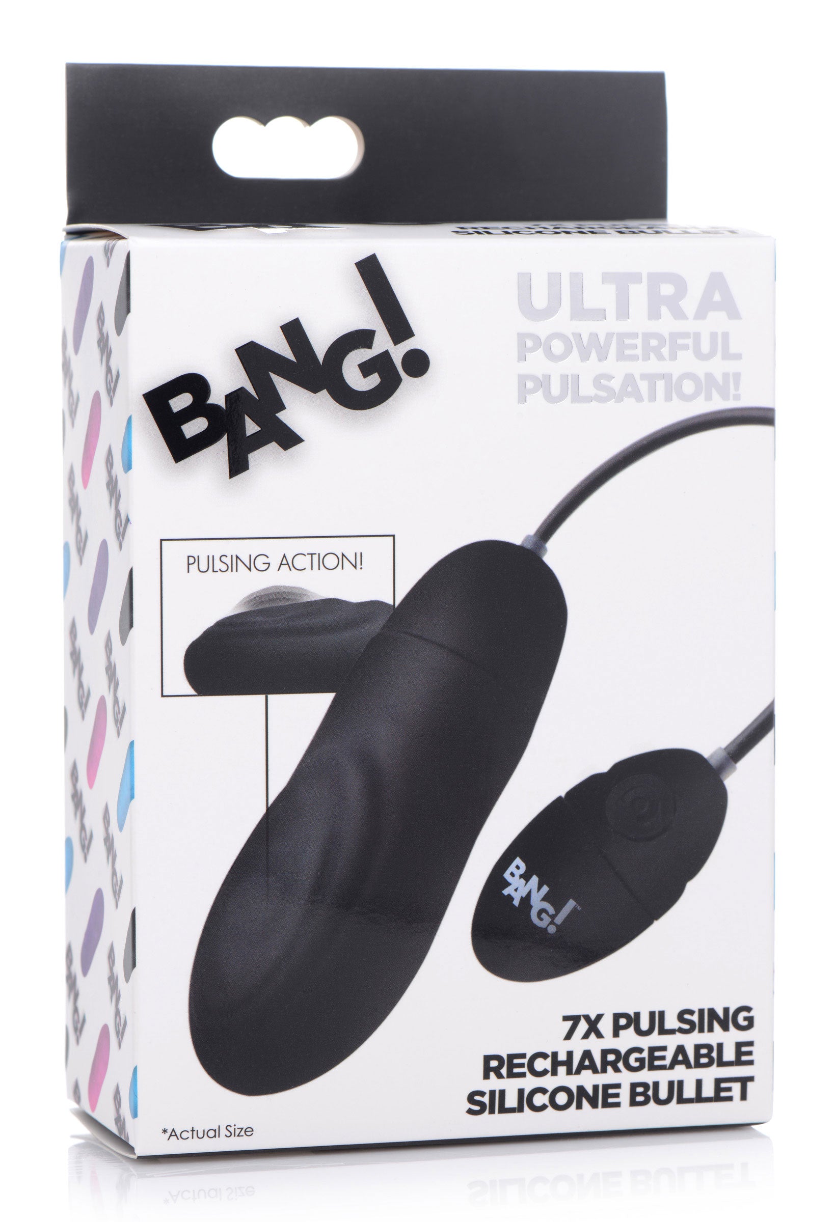 Intense 7x Pulsing Rechargeable Silicone Bullet Black