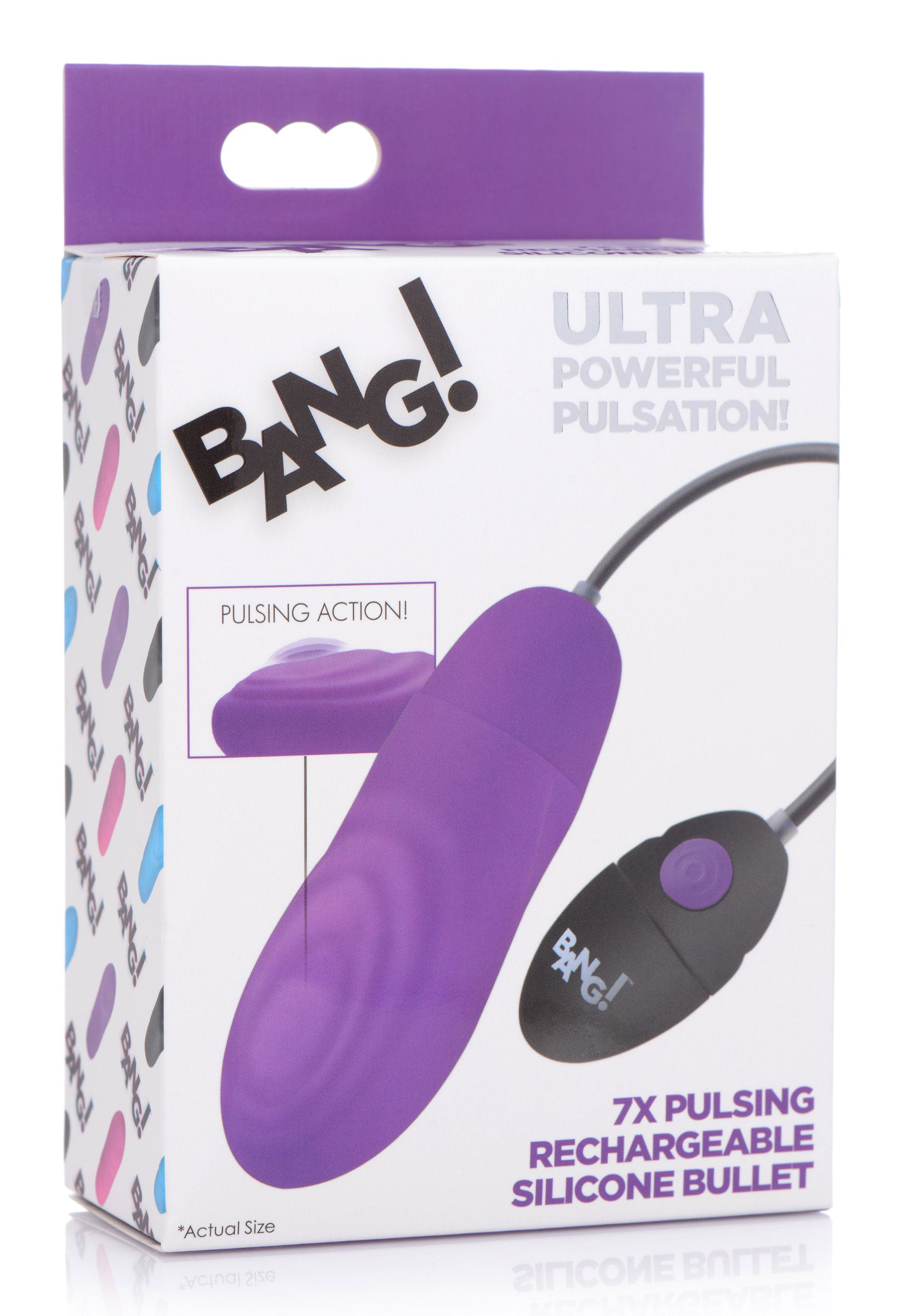 Intense 7x Pulsing Rechargeable Silicone Bullet Purple