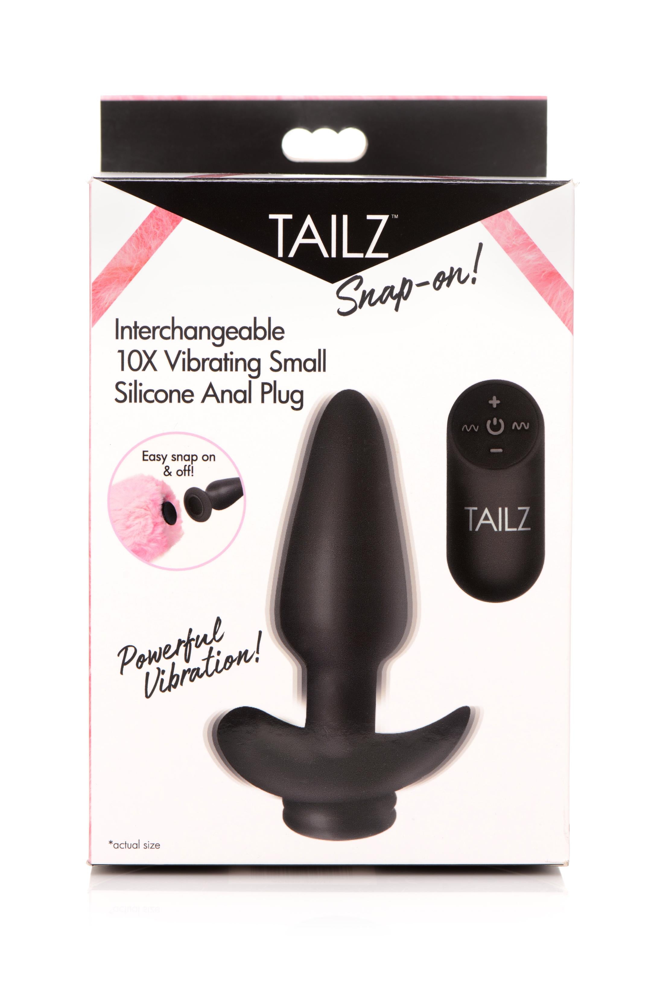 Interchangeable 10x  Vibrating Small Silicone Anal Plug With Remote