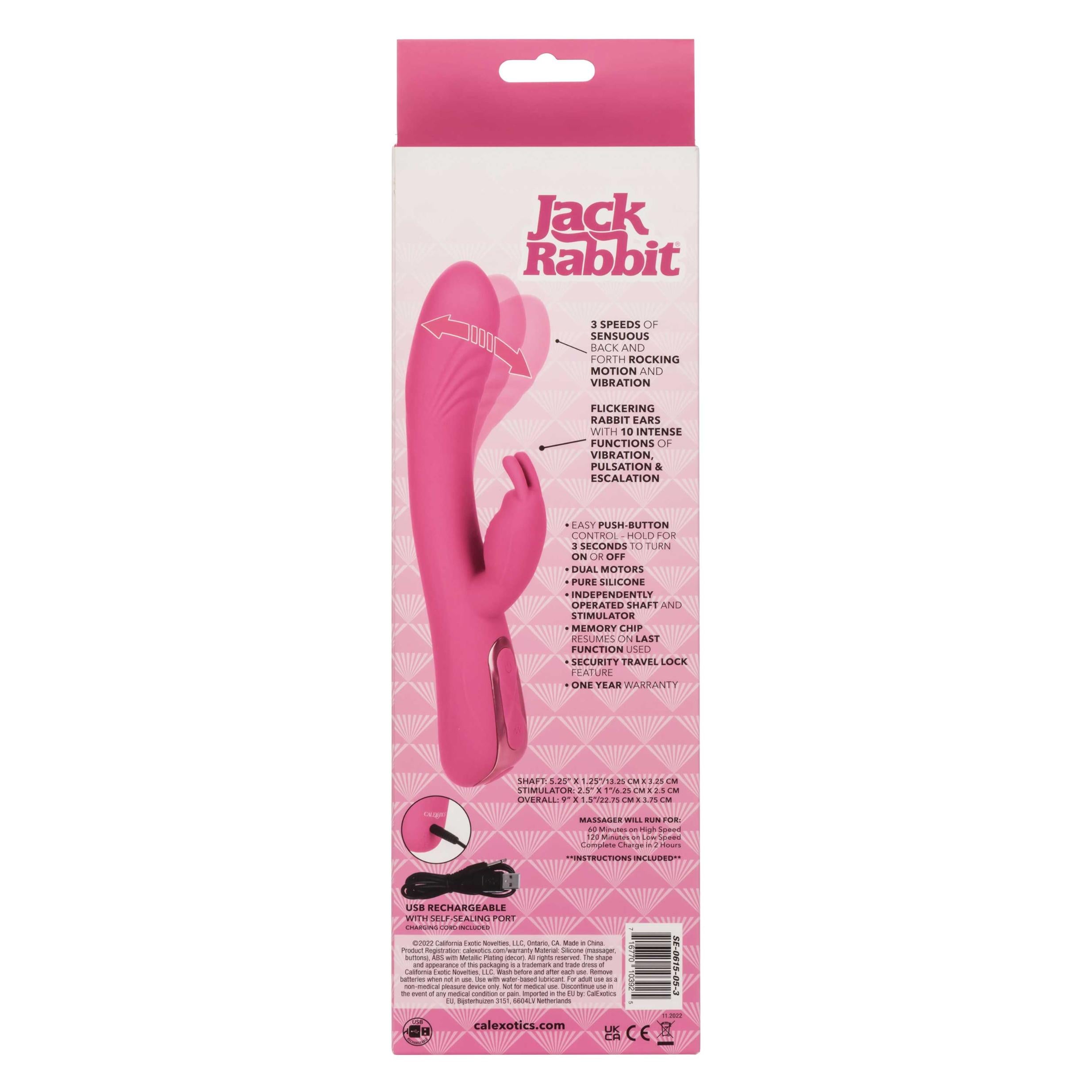 Jack Rabbit Vibrator Elite Rocking Rabbit Vibrator - Pink