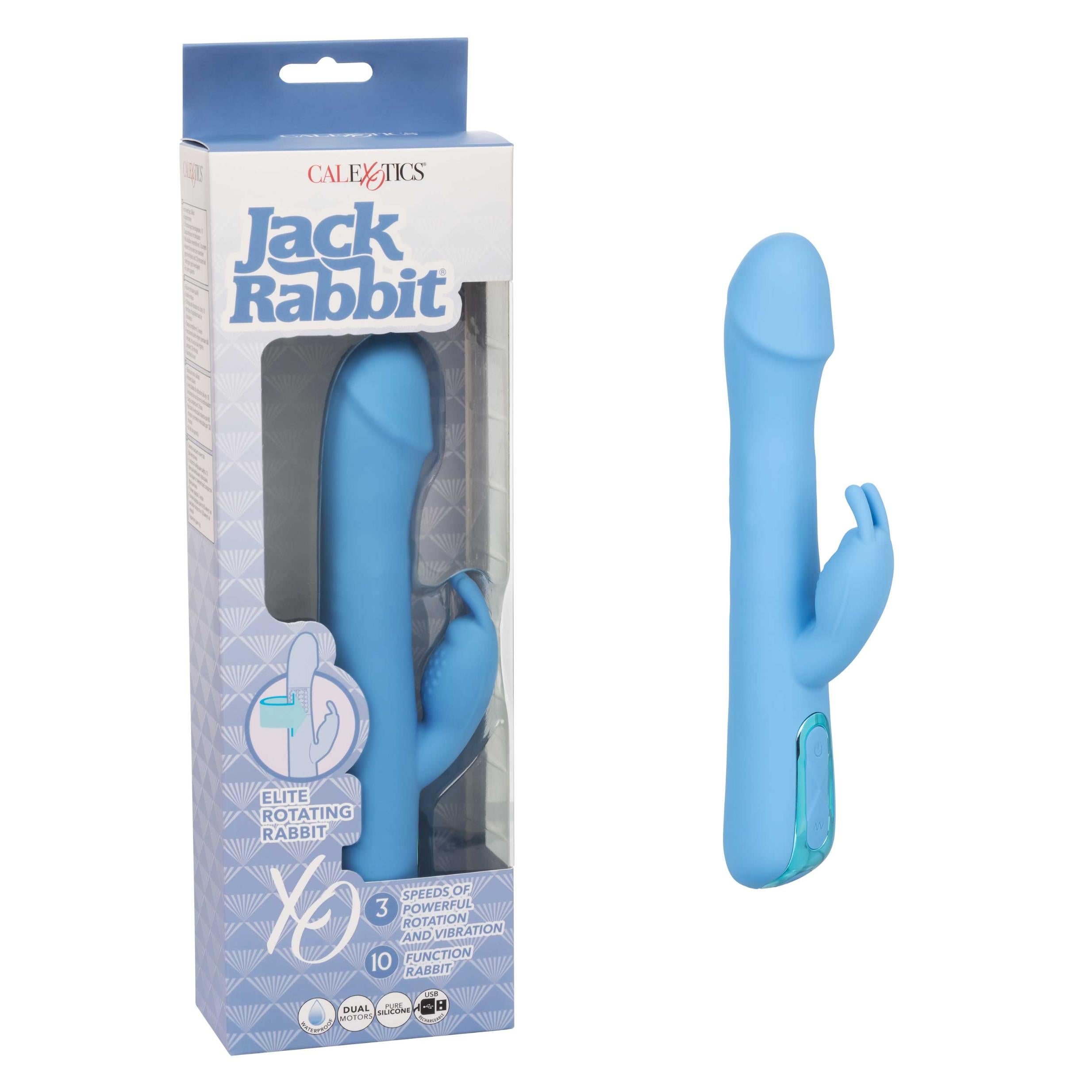 Jack Rabbit Vibrator Elite Rotating Rabbit Vibrator - Blue