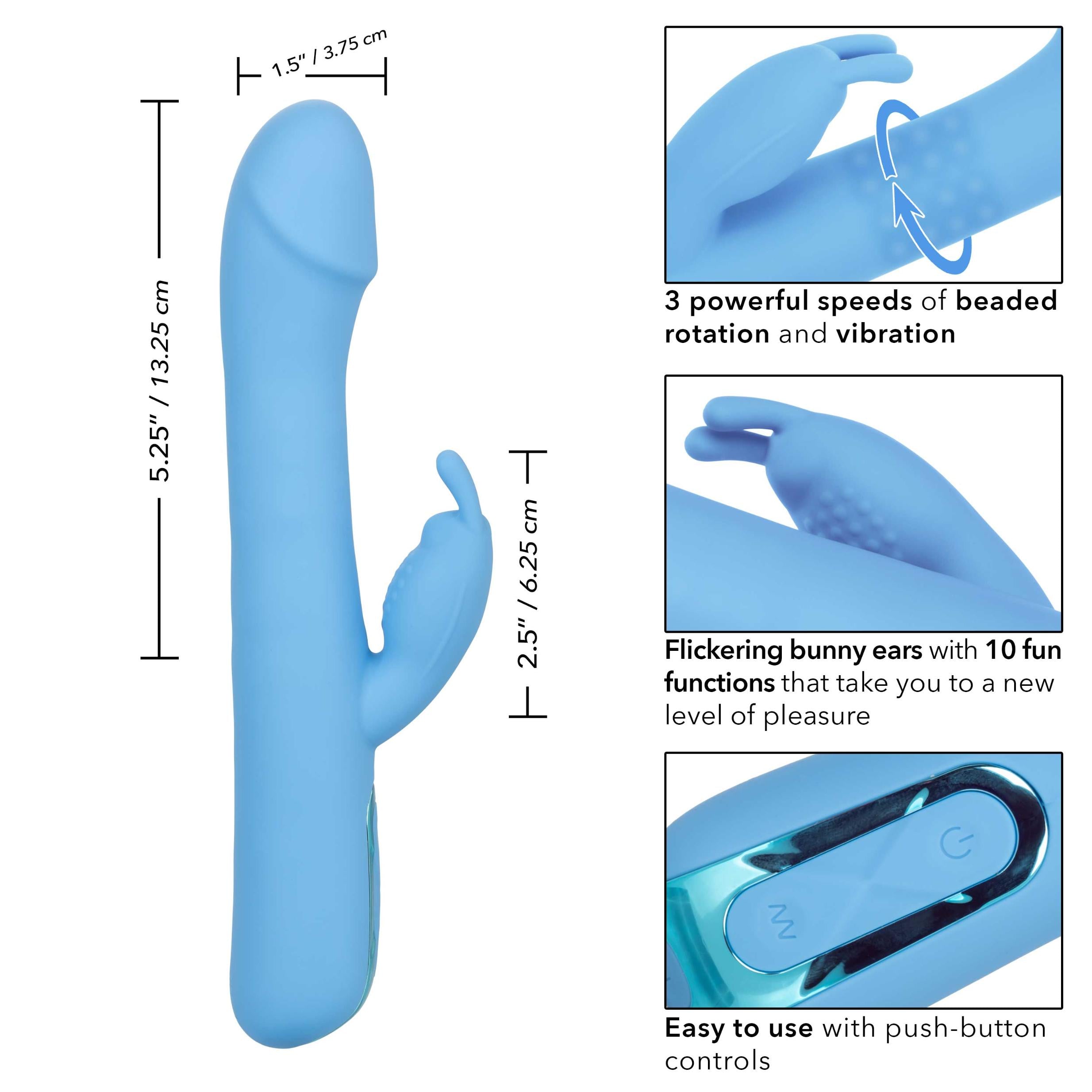 Jack Rabbit Vibrator Elite Rotating Rabbit Vibrator - Blue