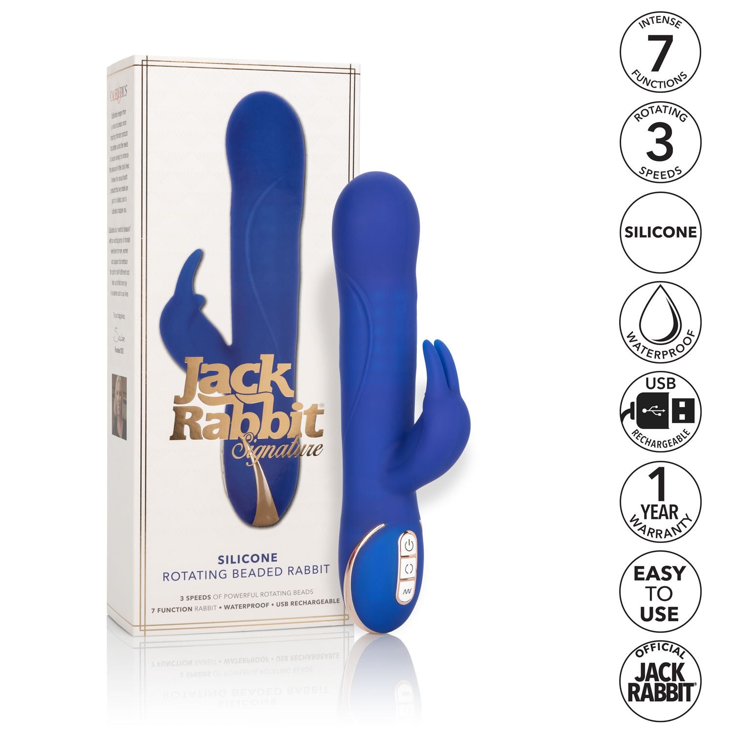 Jack Rabbit Vibrator Signature Silicone Rotating Beaded Rabbit Vibrator