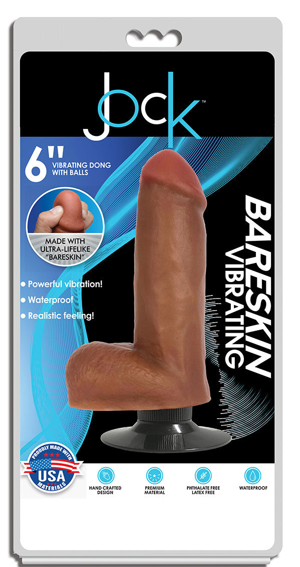 Jock Bareskin Vibrating Latte Dildo W/ Balls