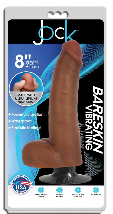 Jock Bareskin Vibrating Latte Dildo W/ Balls