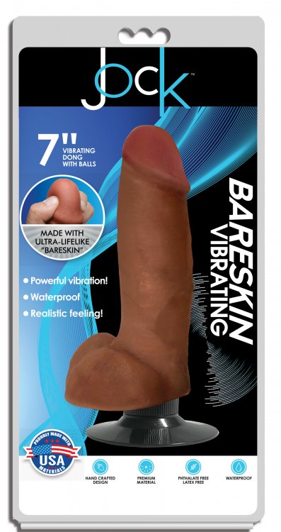 Jock Bareskin Vibrating Latte Dildo W/ Balls