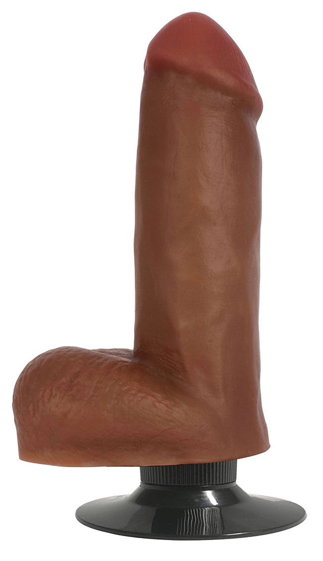 Jock Bareskin Vibrating Latte Dildo W/ Balls 6in