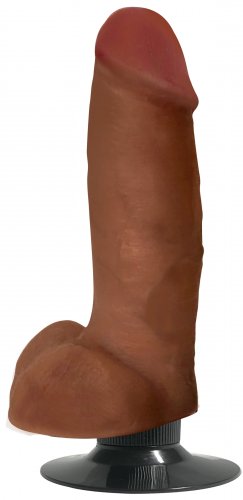 Jock Bareskin Vibrating Latte Dildo W/ Balls 7in