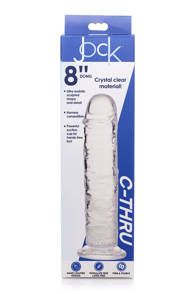 Jock C-thru 8in Clear Dildo Tpe