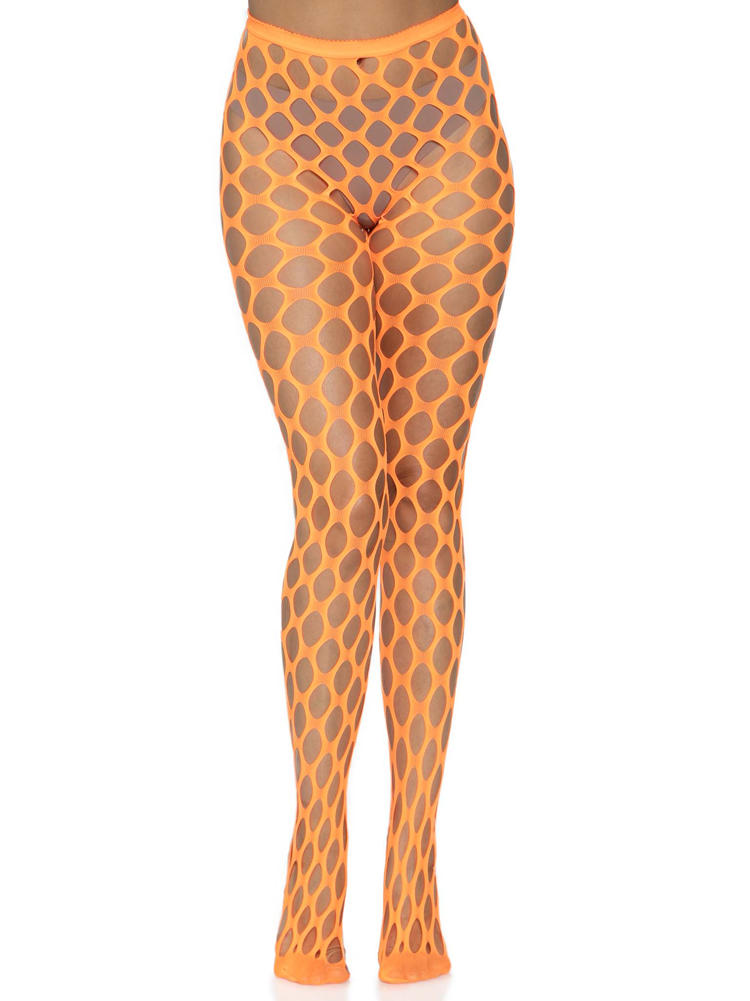 Jumbo Pothole Net Tights Neon Orange / One Size