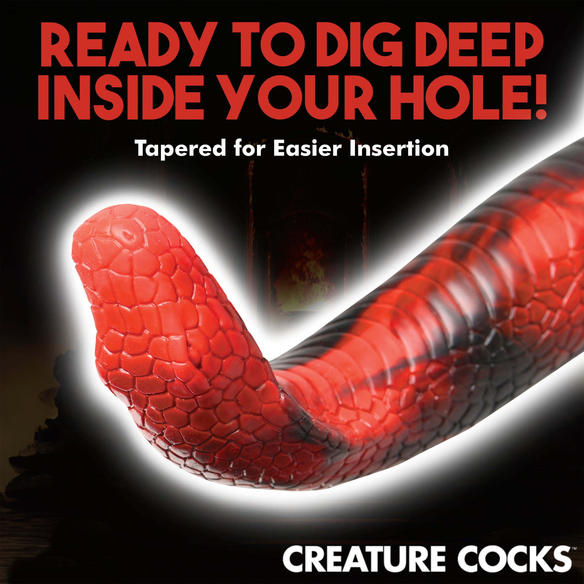 King Cobra Fantasy Dildo made of Silicone by Creature Cocks - 10-Inch/Medium